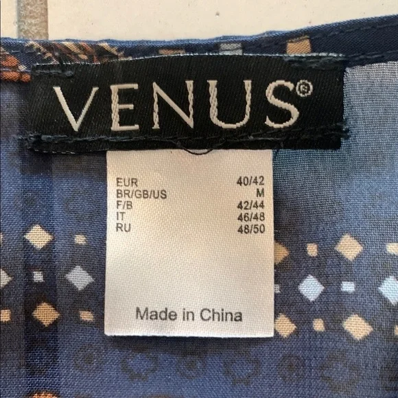 VENUS Blue Patterned Kimono Romper - Picture 2 of 3